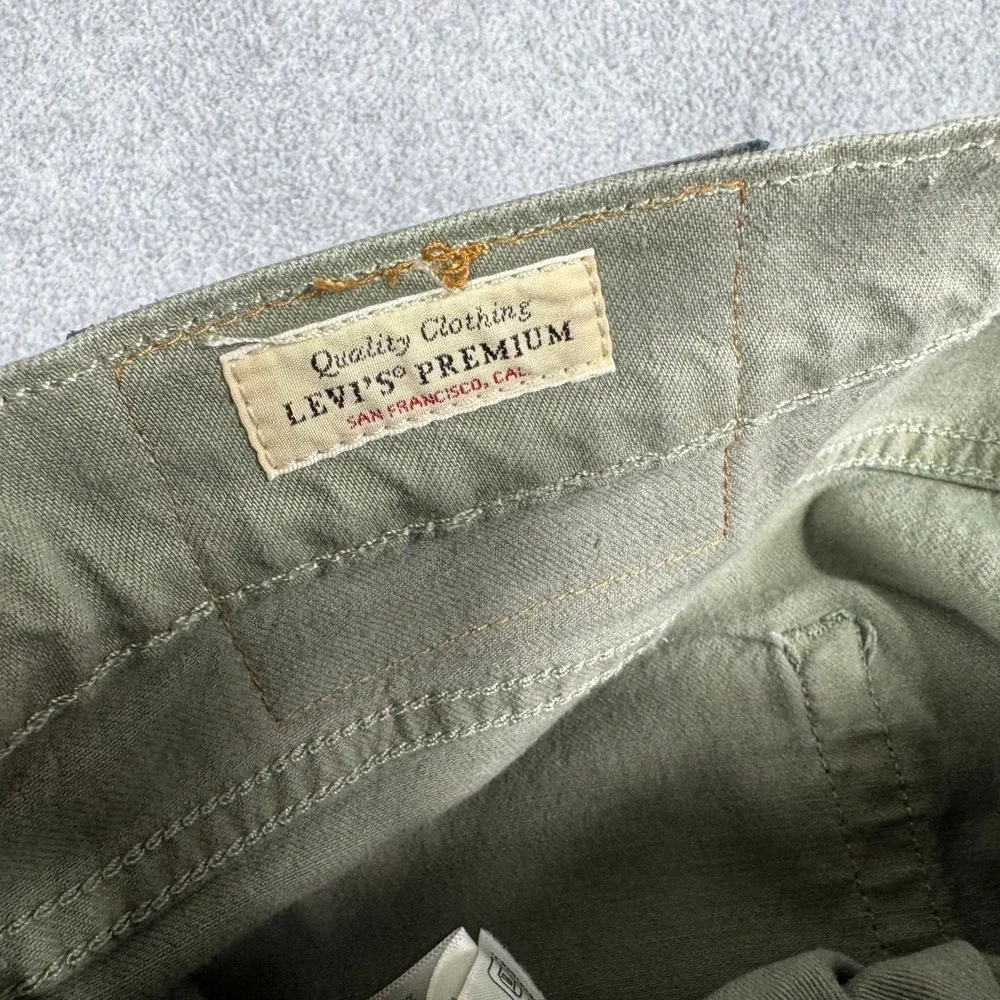 Levi's 502 Jeans Mens 34x31 Premium Regular Taper Jeans Green Denim